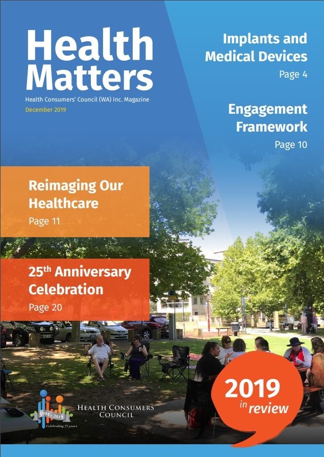 Health Matters Dec 2019 cover - Health Consumers' Council (WA)